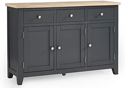 Julian Bowen Bordeaux Sideboard Dark Grey, Black, One Size