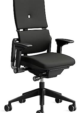 Steelcase Please Ergonomic Office Swivel Chair With Height Adjustable Lumbar Support Black; Made in Europe