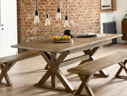 Julian Bowen Dining Table, Cashew, 77.5 x 220 x 97.5